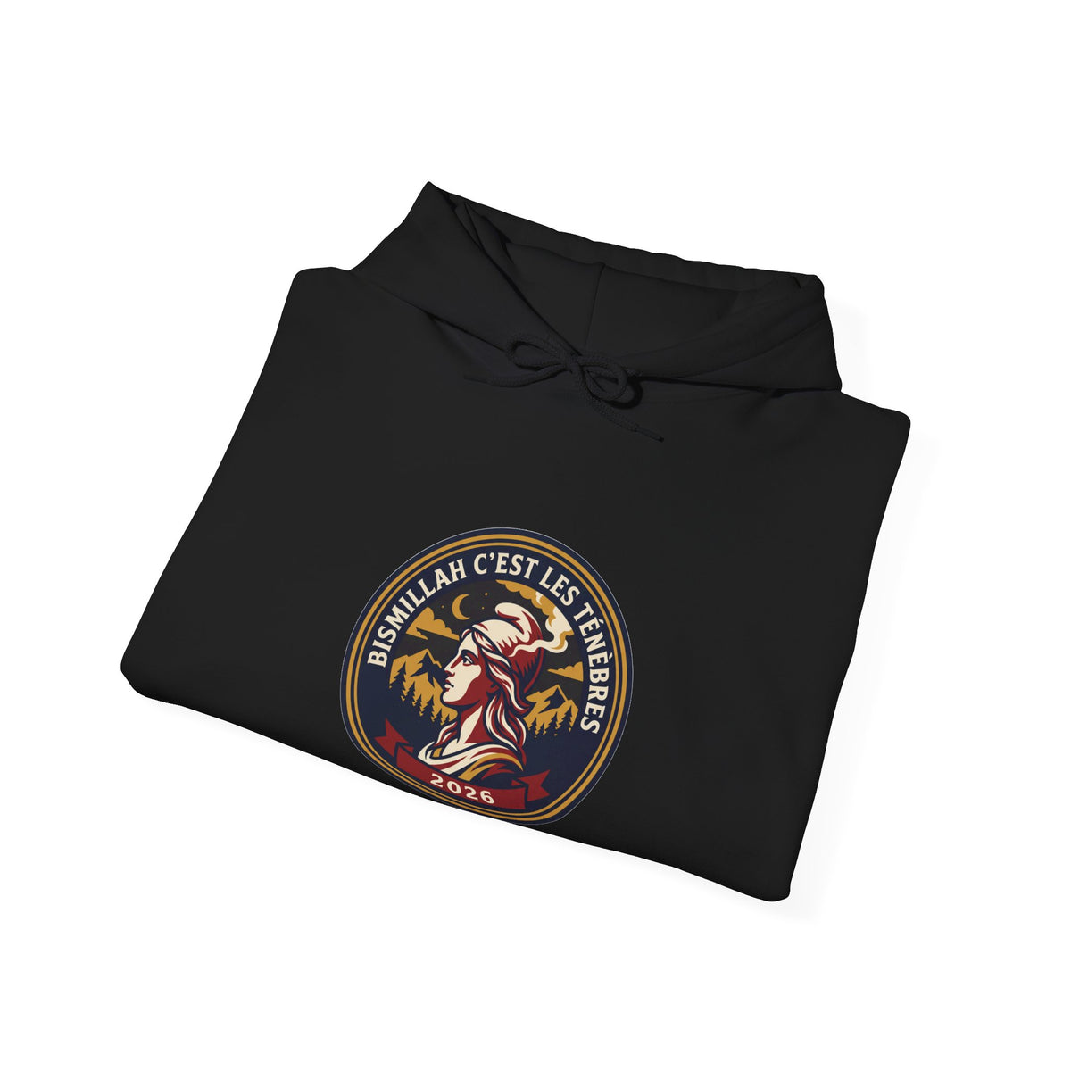 Hoodie « Bismillah c'est les ténèbres – Écusson Marianne 2026 »