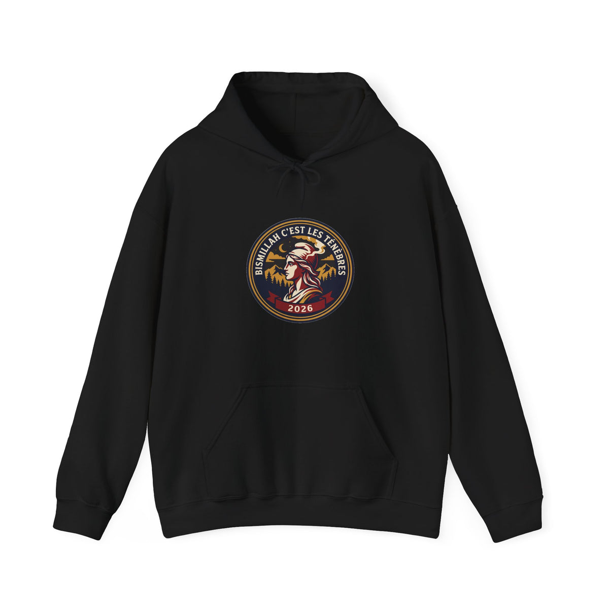 Hoodie « Bismillah c'est les ténèbres – Écusson Marianne 2026 »